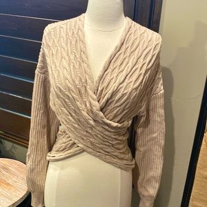 Cablenet crisscrossed sweater